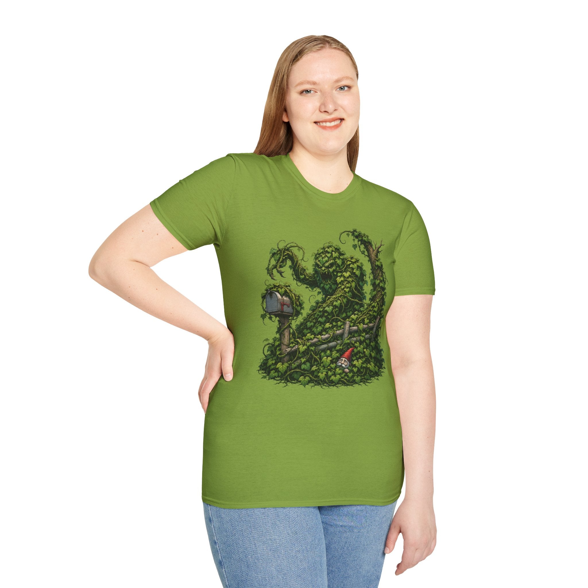Kudzu Vine Monster with Garden Gnome Version 1 T‑Shirt