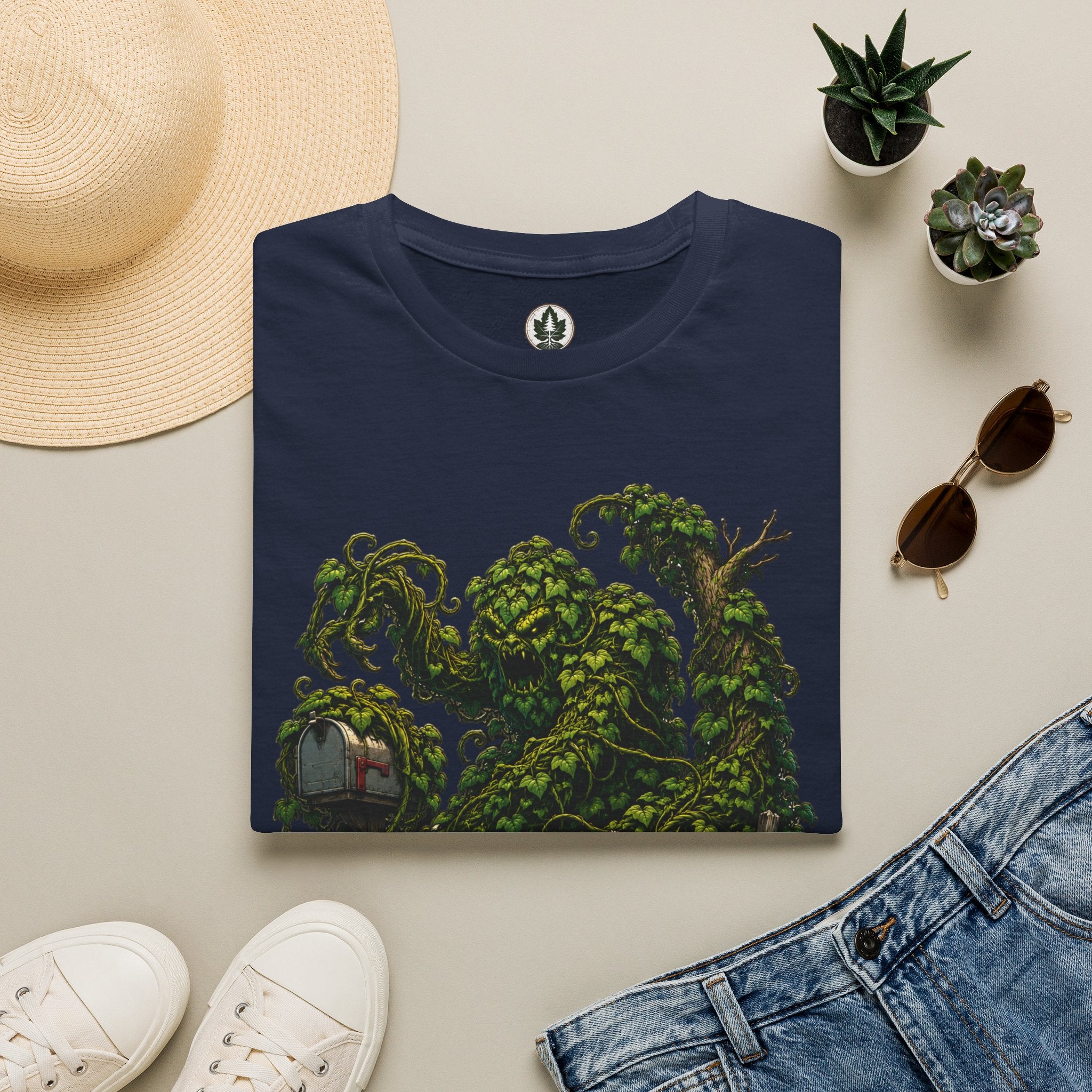 Kudzu Vine Monster with Garden Gnome Version 1 T‑Shirt