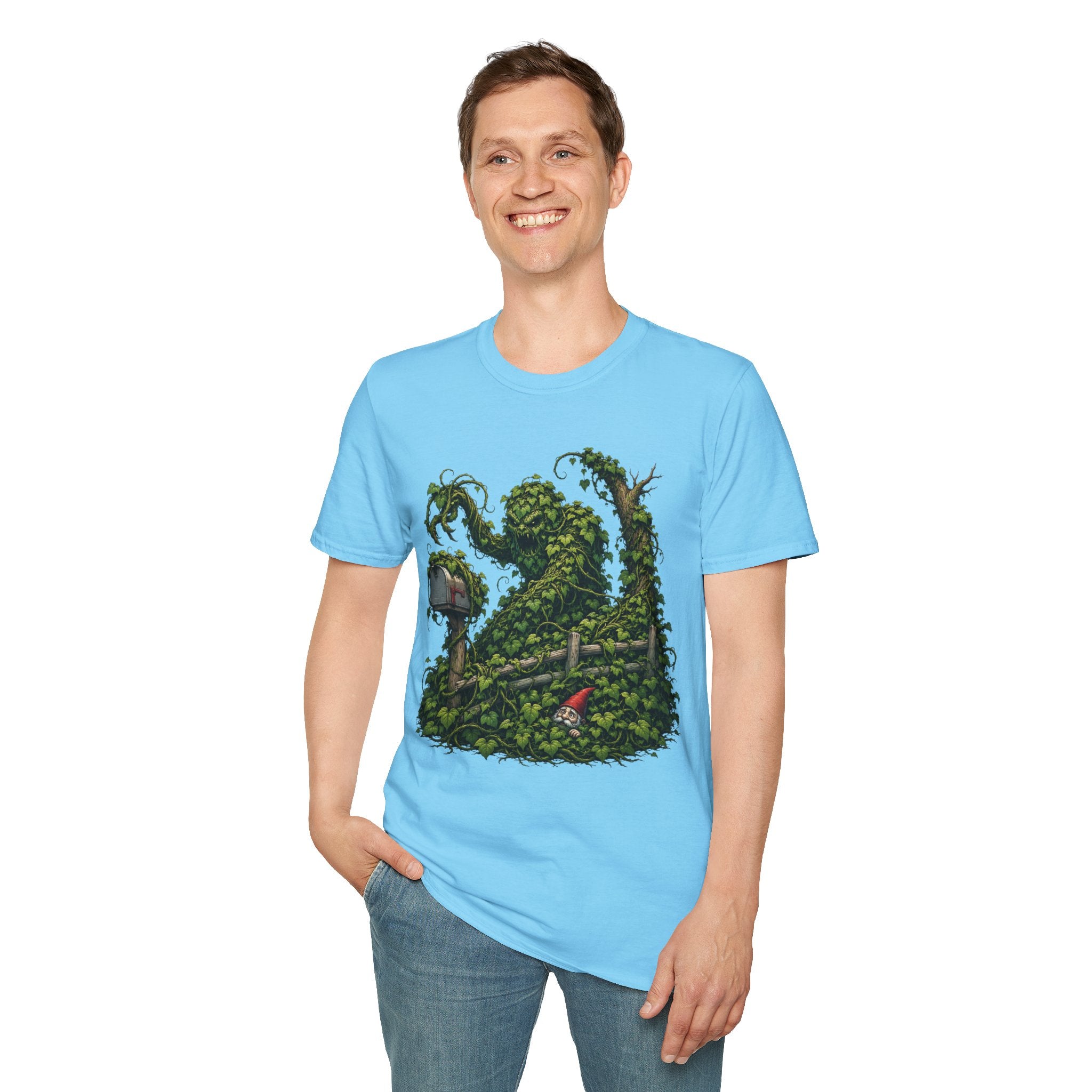 Kudzu Vine Monster with Garden Gnome Version 1 T‑Shirt