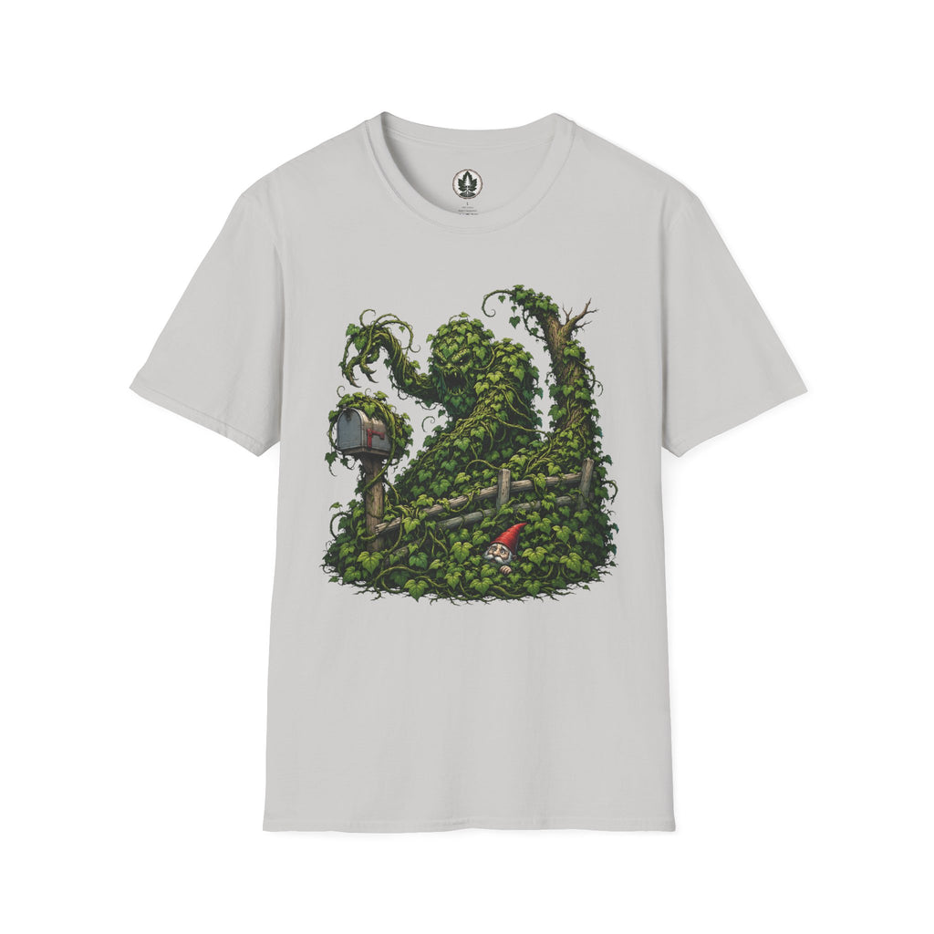 Kudzu Vine Monster with Garden Gnome Version 1 T‑Shirt