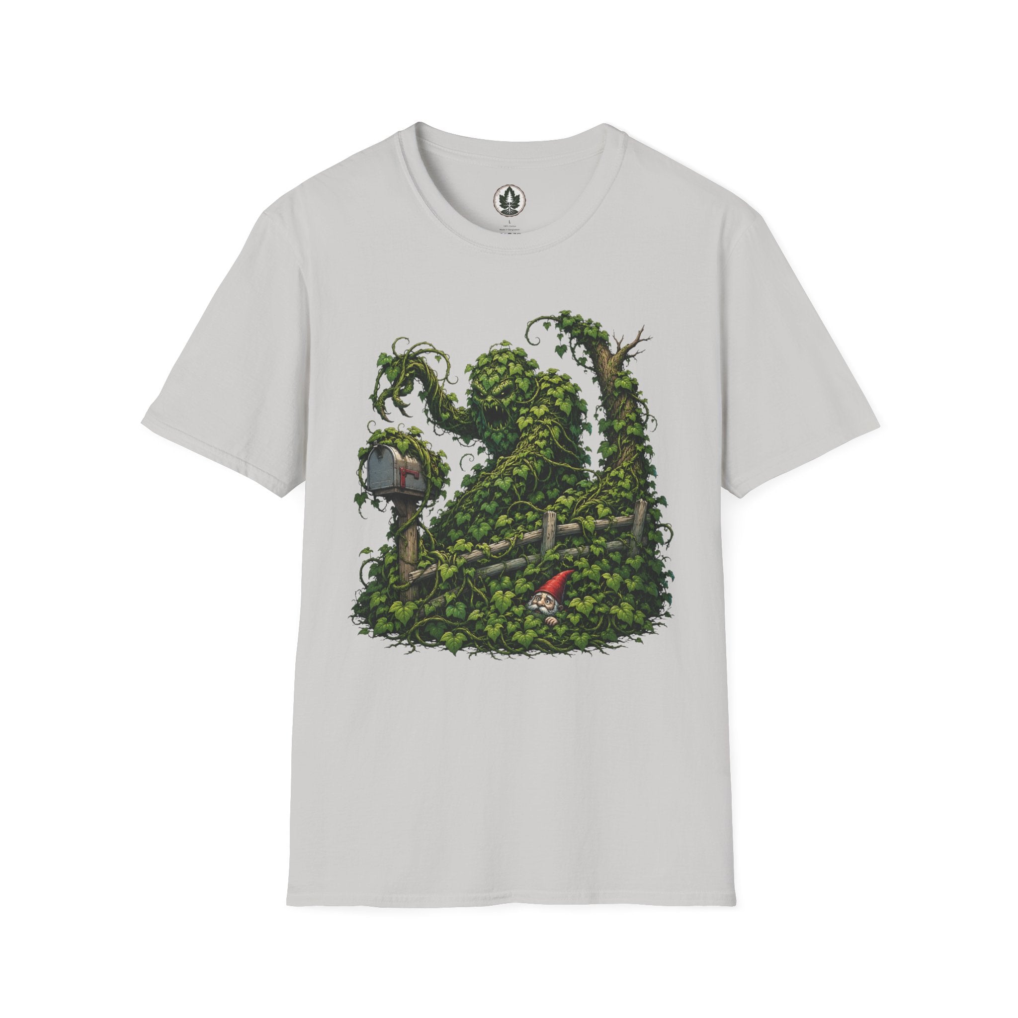 Kudzu Vine Monster with Garden Gnome Version 1 T‑Shirt
