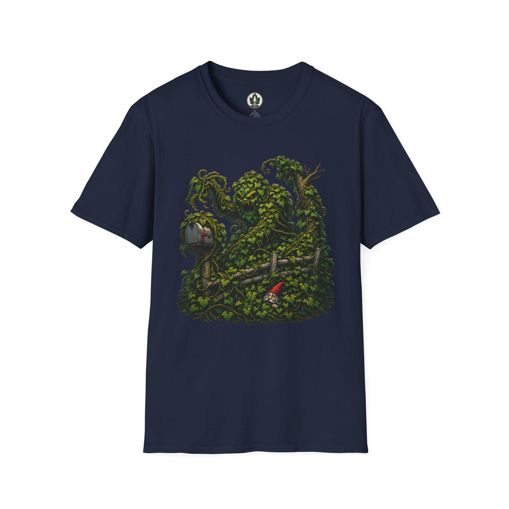 Kudzu Vine Monster with Garden Gnome Version 1 T‑Shirt