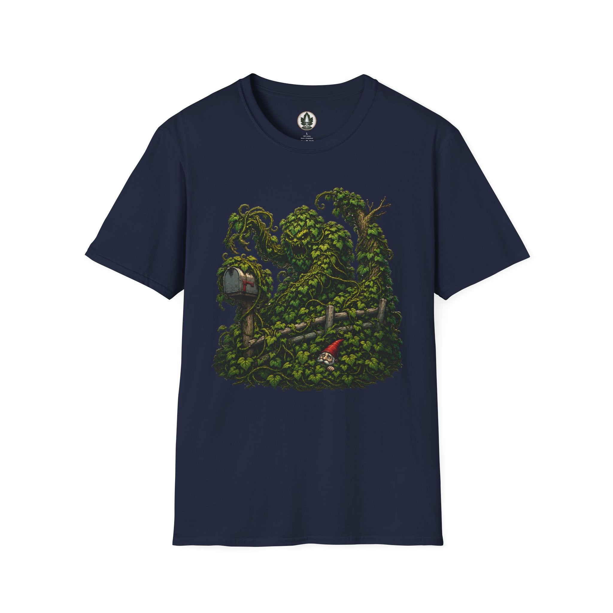 Kudzu Vine Monster with Garden Gnome Version 1 T‑Shirt