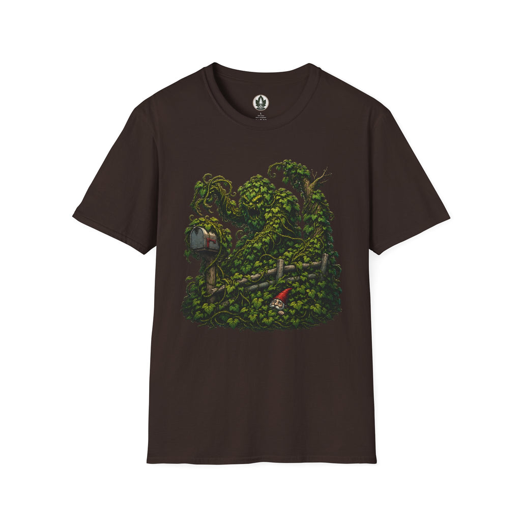 Kudzu Vine Monster with Garden Gnome Version 1 T‑Shirt