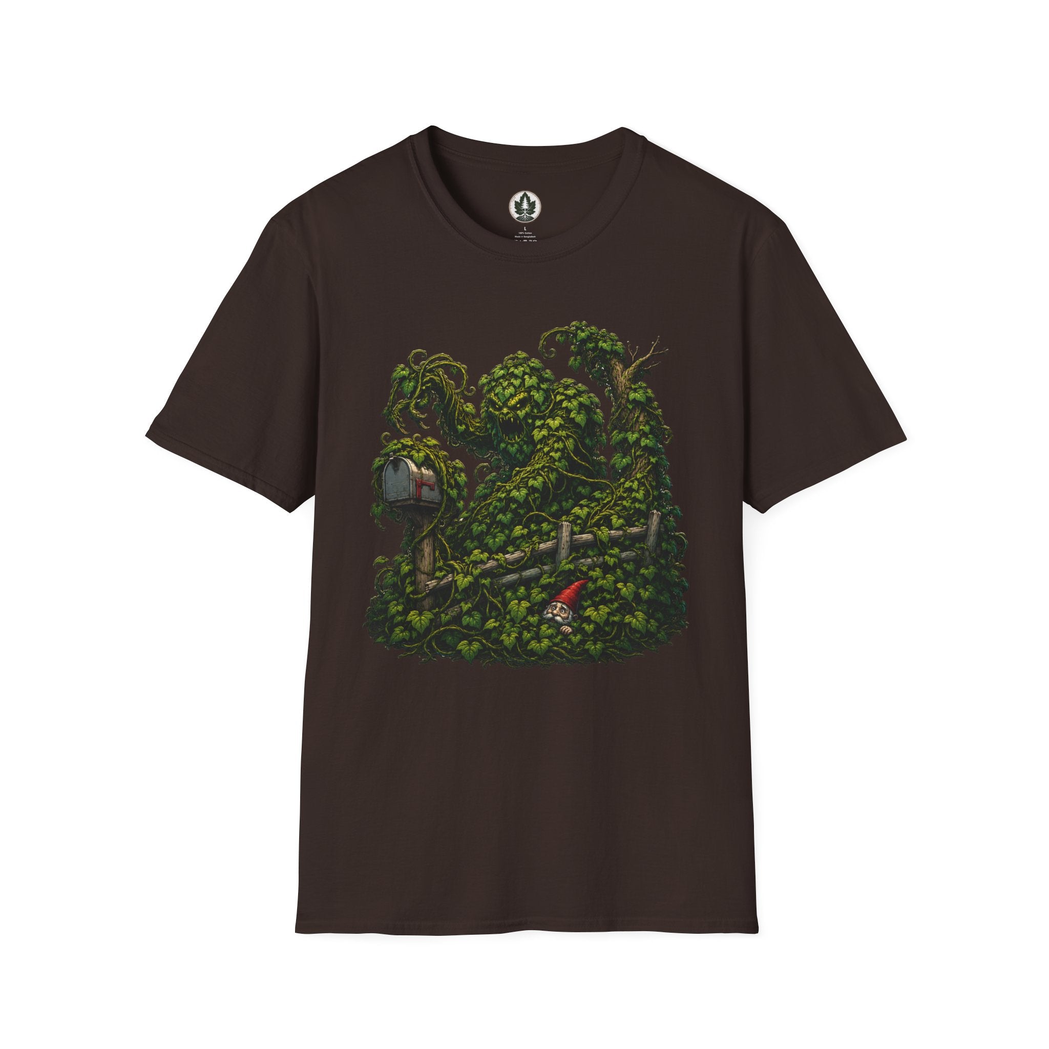 Kudzu Vine Monster with Garden Gnome Version 1 T‑Shirt