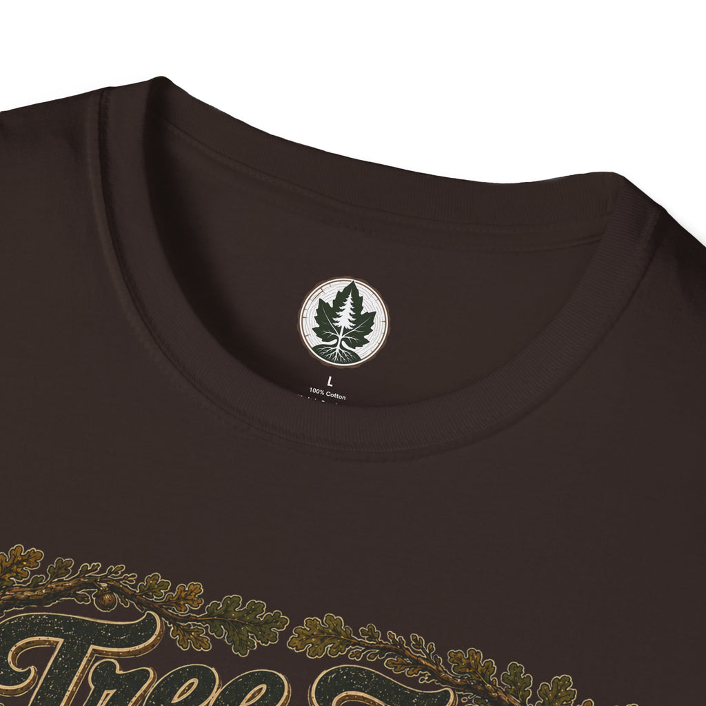 Tree Zen Version 2 Tree Rings and Oak Leaves background T‑Shirt