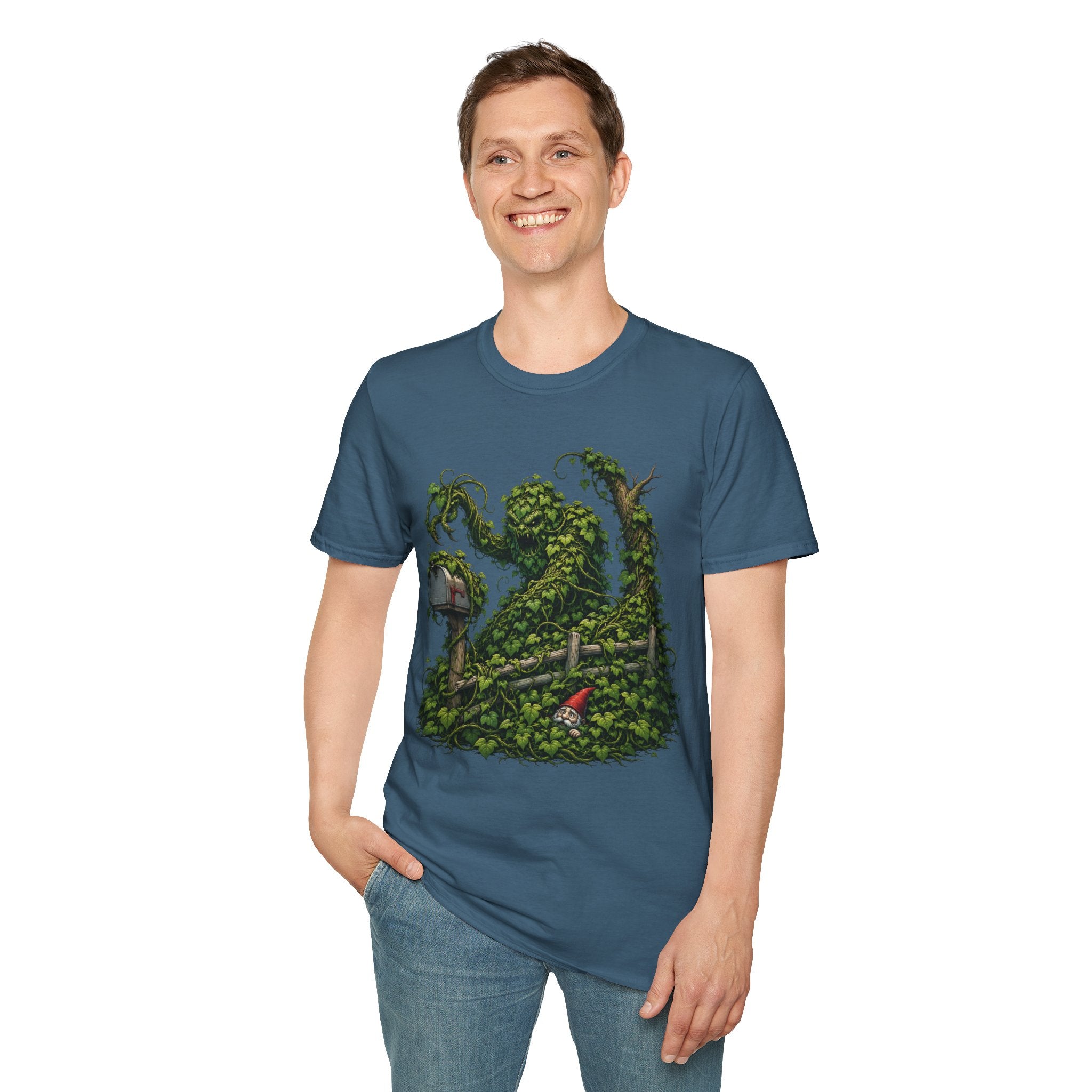 Kudzu Vine Monster with Garden Gnome Version 1 T‑Shirt