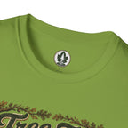Tree Zen Version 2 Tree Rings and Oak Leaves background T‑Shirt