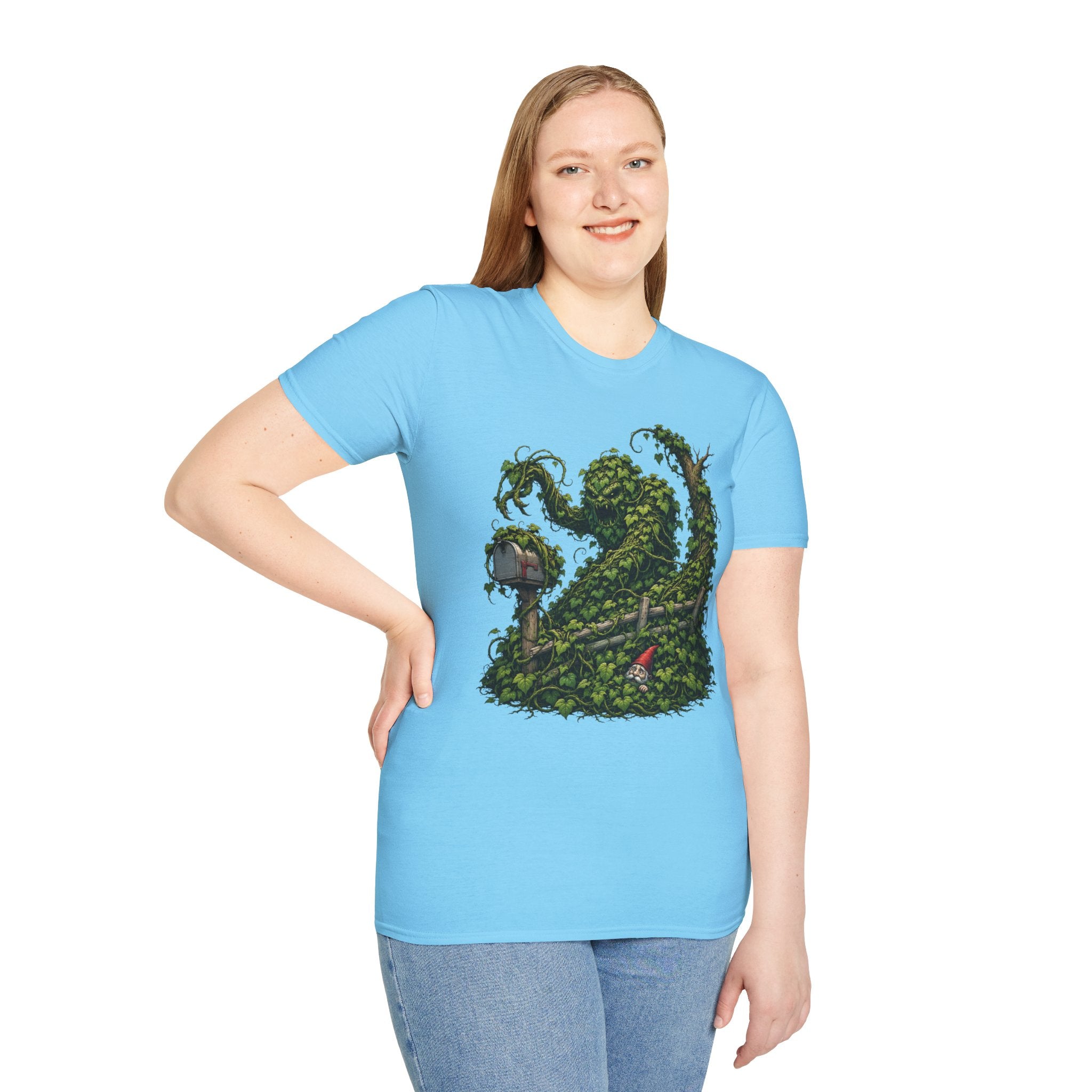 Kudzu Vine Monster with Garden Gnome Version 1 T‑Shirt