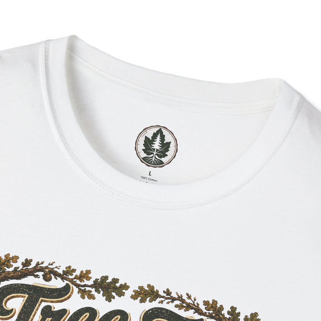 Tree Zen Version 2 Tree Rings and Oak Leaves background T‑Shirt