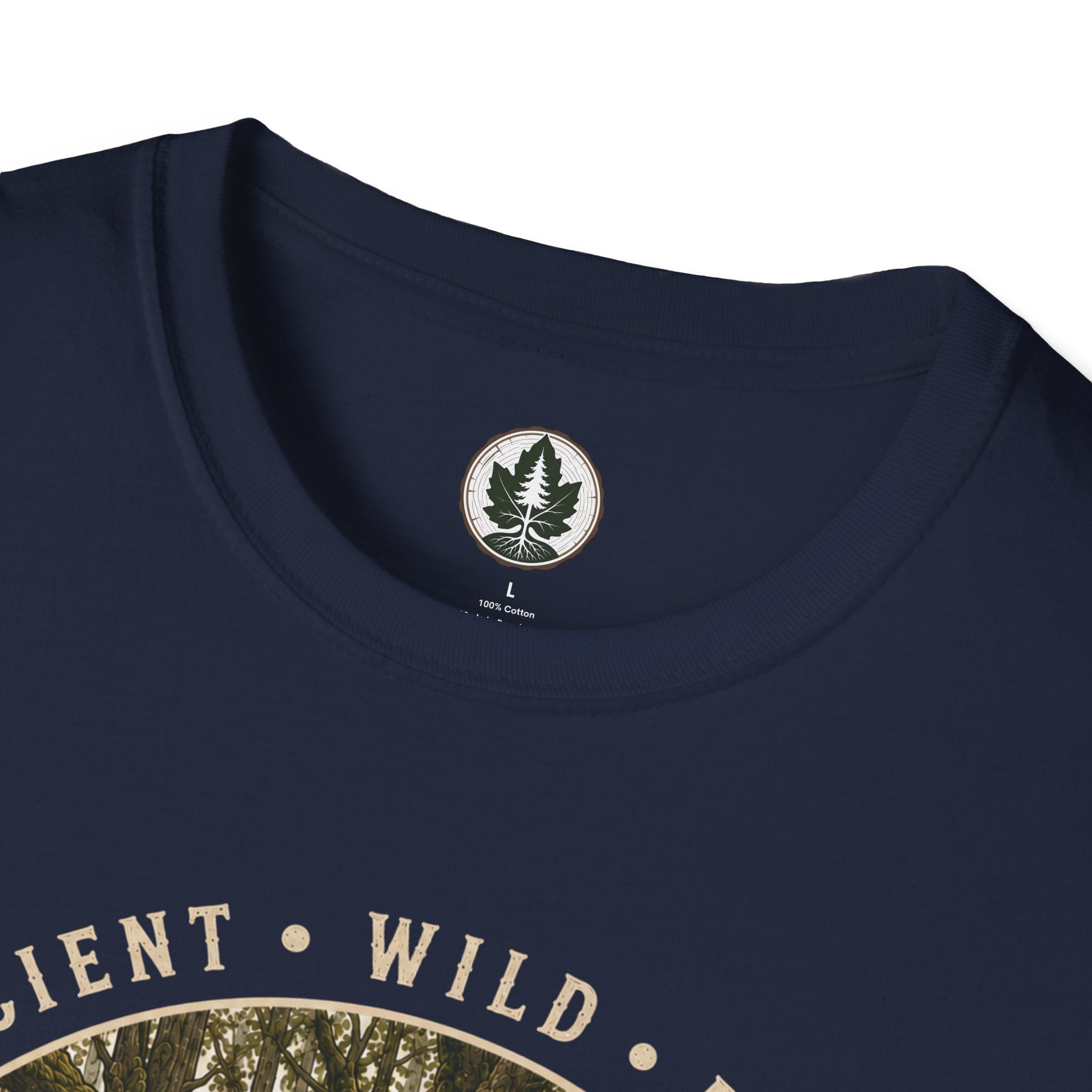 Pacific Northwest Tree T‑Shirt - "Ancient - Wild - Rooted" with Otto and Echo in the tree