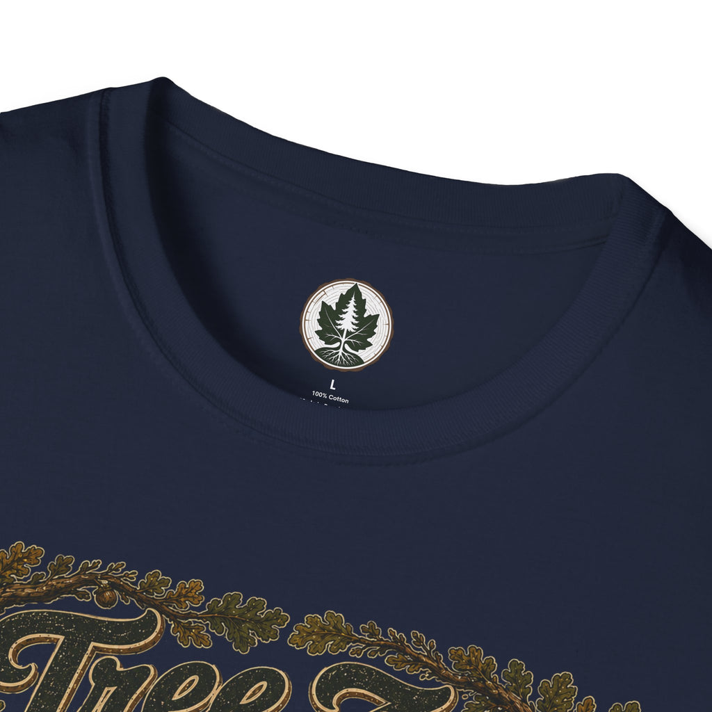 Tree Zen Version 2 Tree Rings and Oak Leaves background T‑Shirt