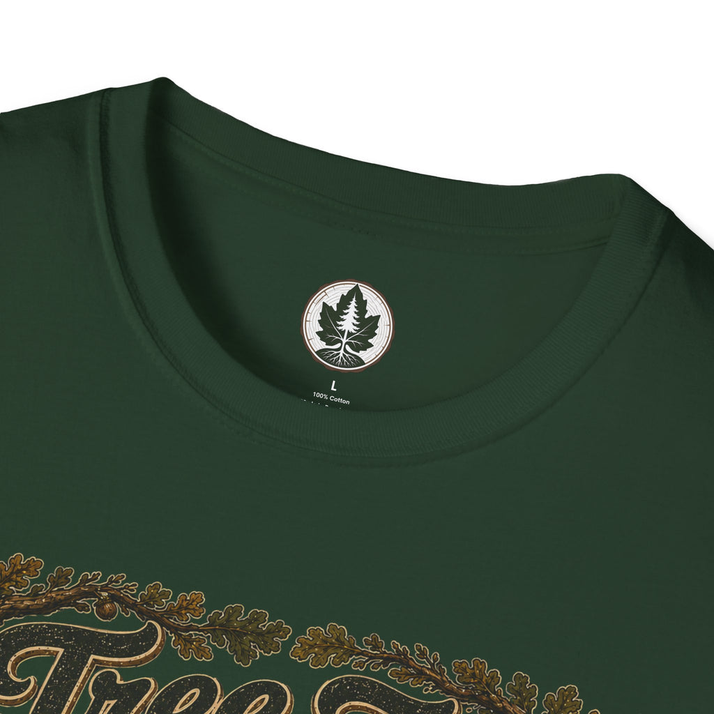 Tree Zen Version 2 Tree Rings and Oak Leaves background T‑Shirt