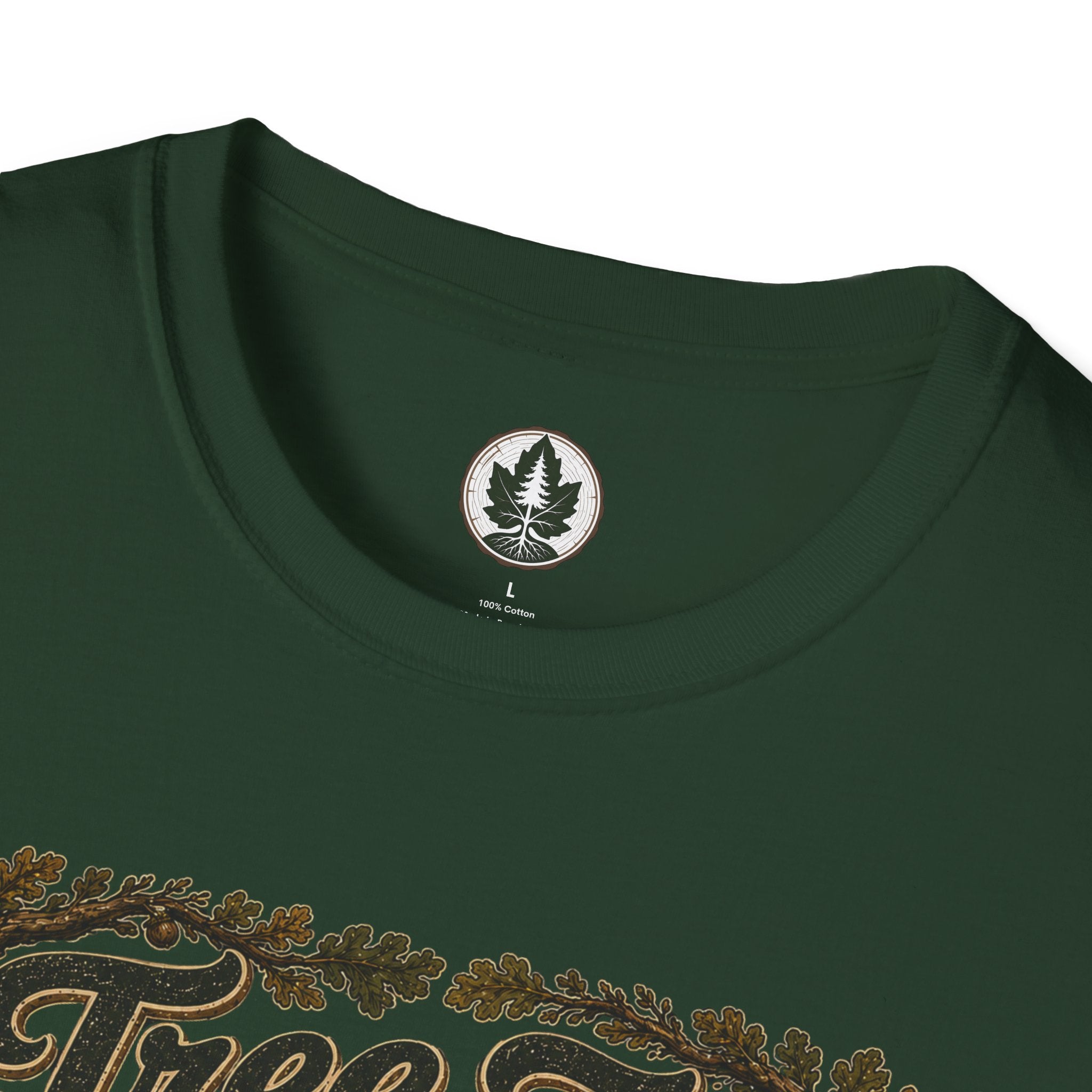 Tree Zen Version 2 Tree Rings and Oak Leaves background T‑Shirt