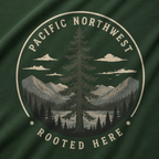 Pacific Northwest Tree T‑Shirt — “Rooted Here” Tee