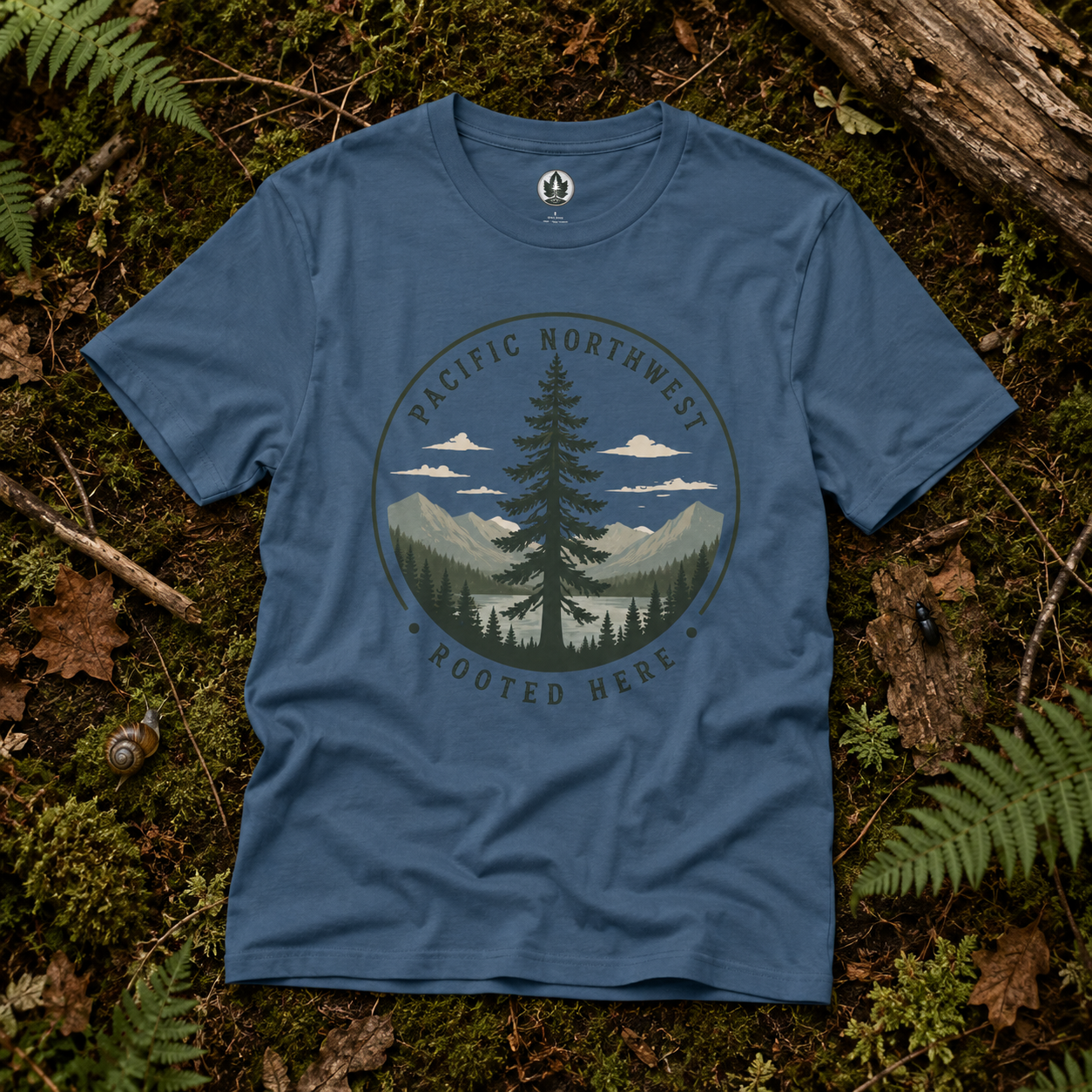Pacific Northwest Tree T‑Shirt — “Rooted Here” Tee