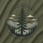 Pacific Northwest Tree T‑Shirt — “Rooted Here” Tee