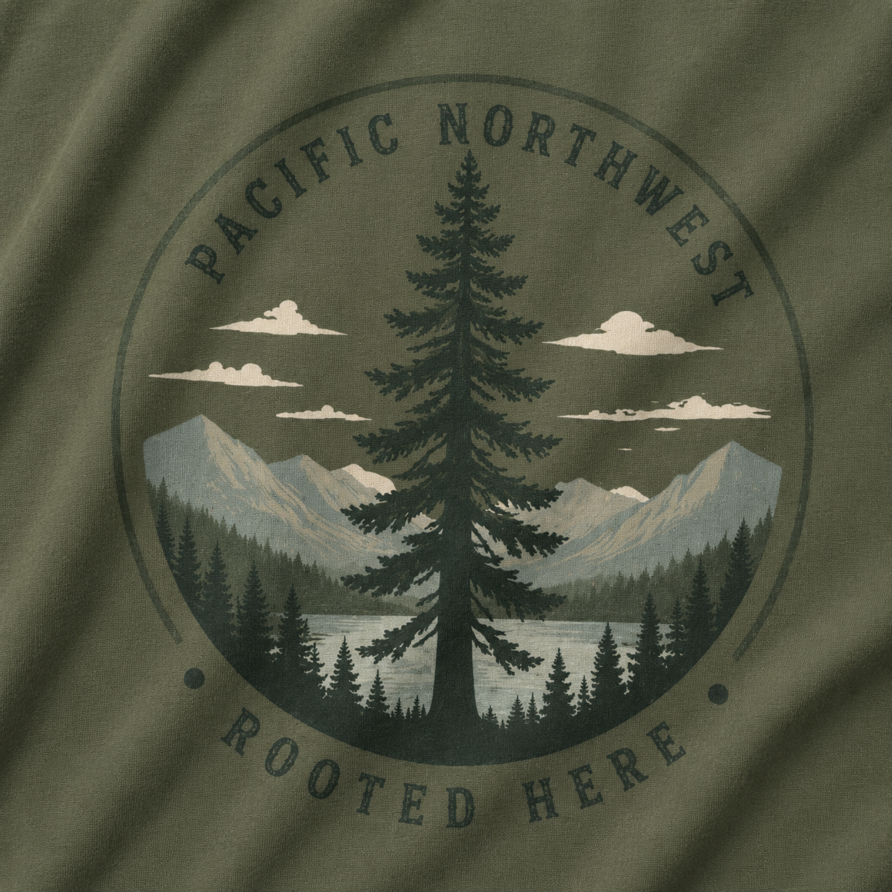Pacific Northwest Tree T‑Shirt — “Rooted Here” Tee