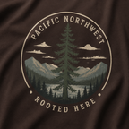 Pacific Northwest Tree T‑Shirt — “Rooted Here” Tee
