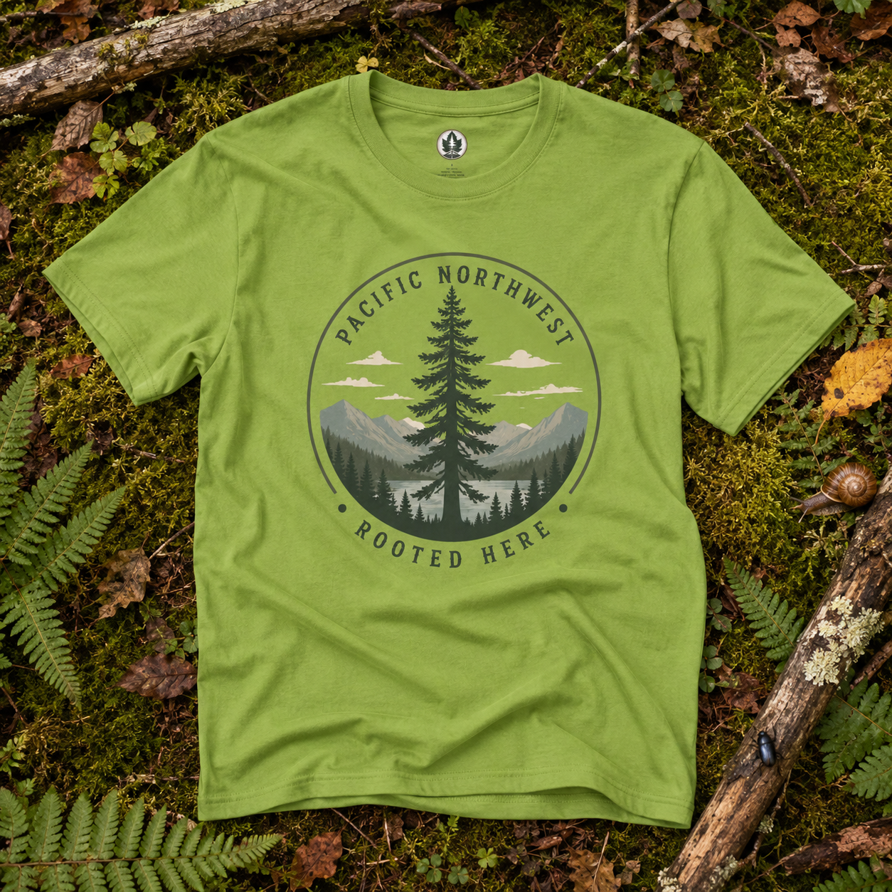 Pacific Northwest Tree T‑Shirt — “Rooted Here” Tee