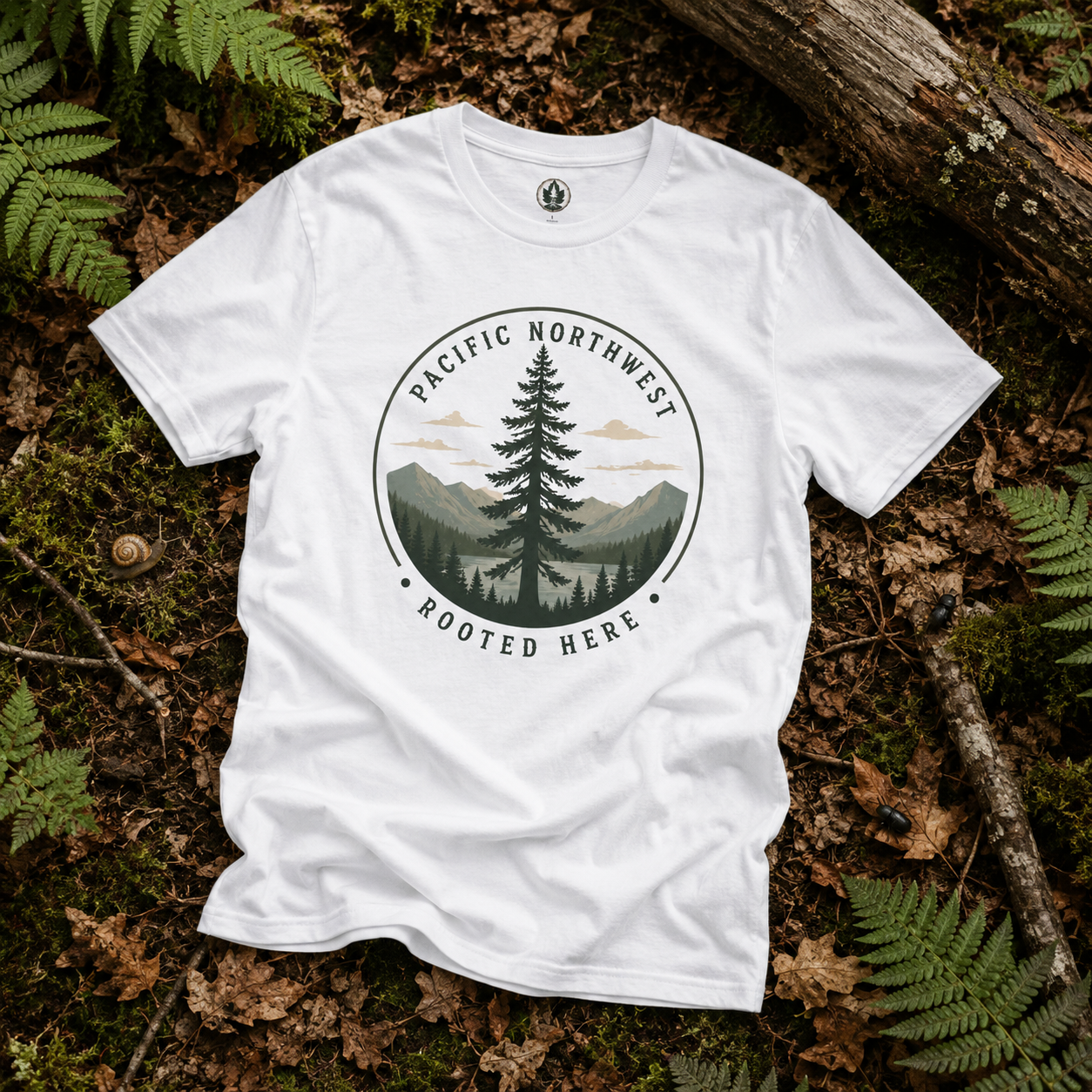 Pacific Northwest Tree T‑Shirt — “Rooted Here” Tee