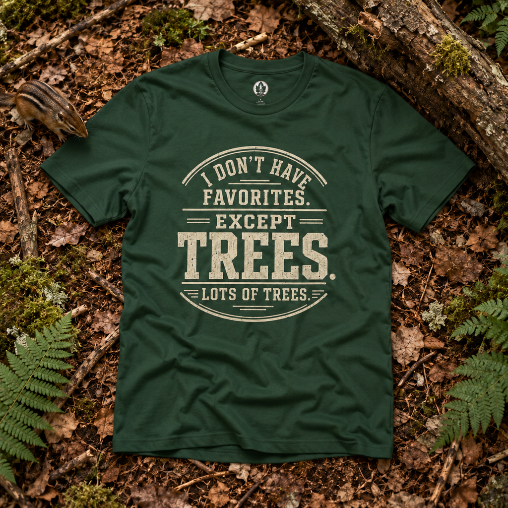 I Don't Have Favorites. Except Trees. Lots of Trees T‑Shirt