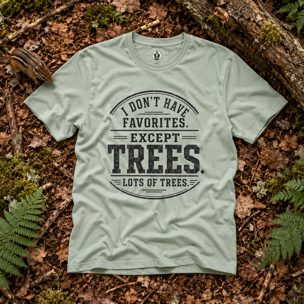I Don't Have Favorites. Except Trees. Lots of Trees T‑Shirt