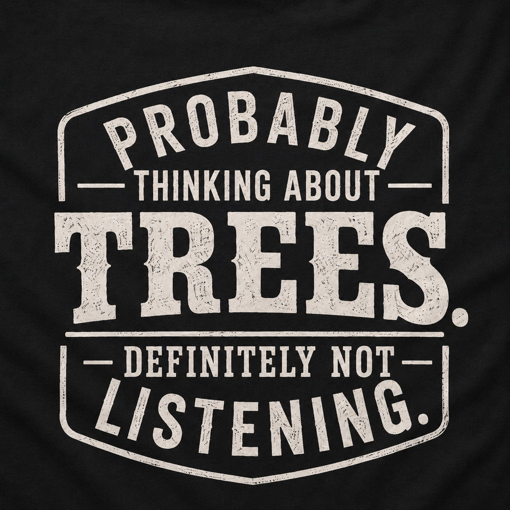 Probably Thinking About Trees, Definitely Not Listening T‑Shirt