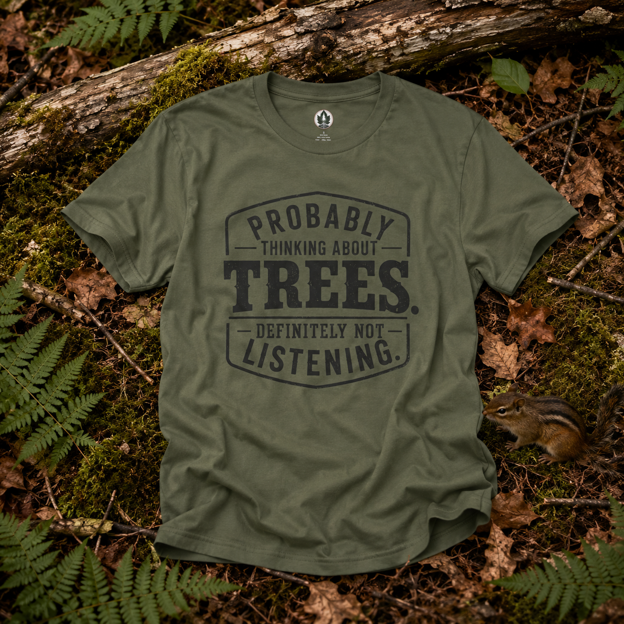 Probably Thinking About Trees, Definitely Not Listening T‑Shirt