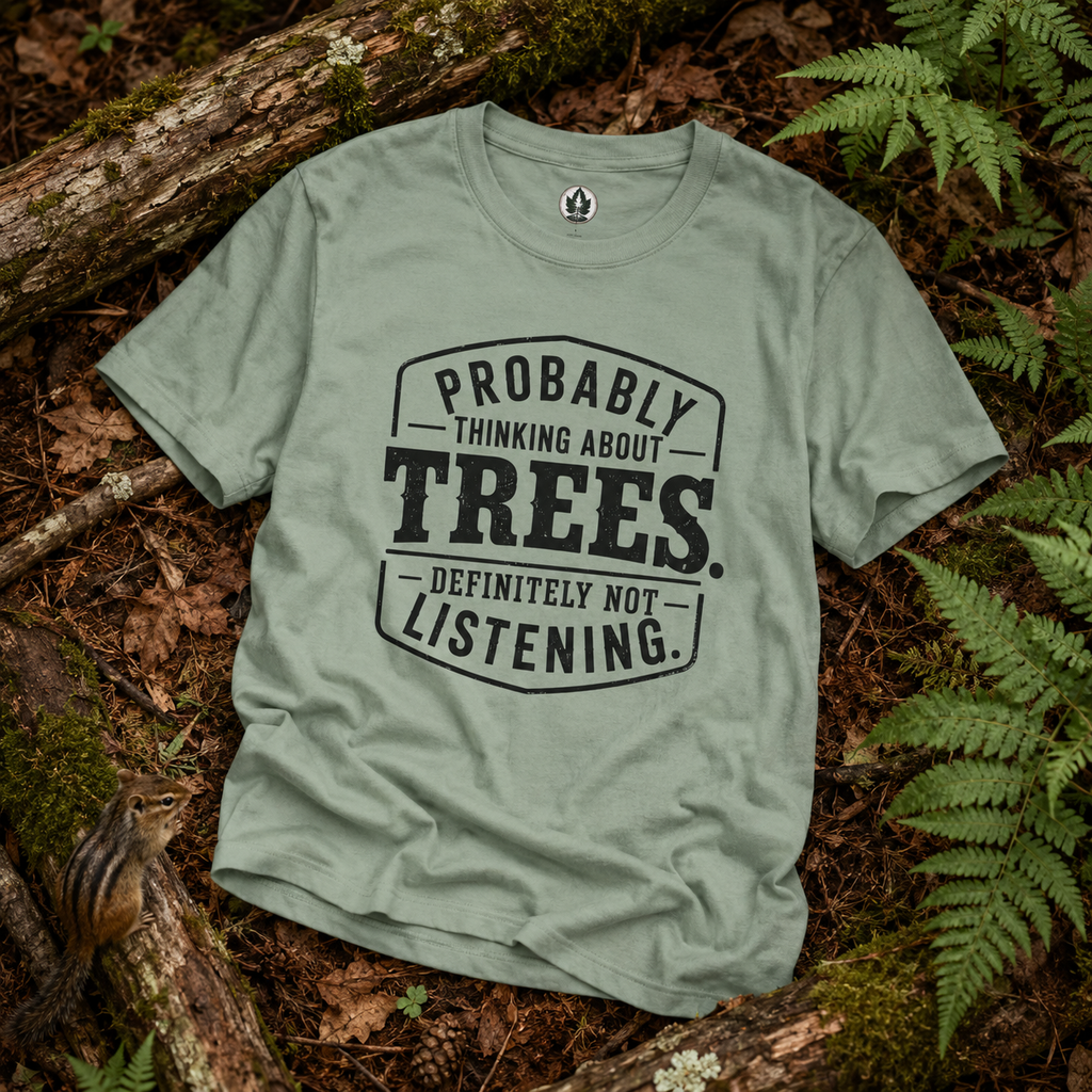 Probably Thinking About Trees, Definitely Not Listening T‑Shirt