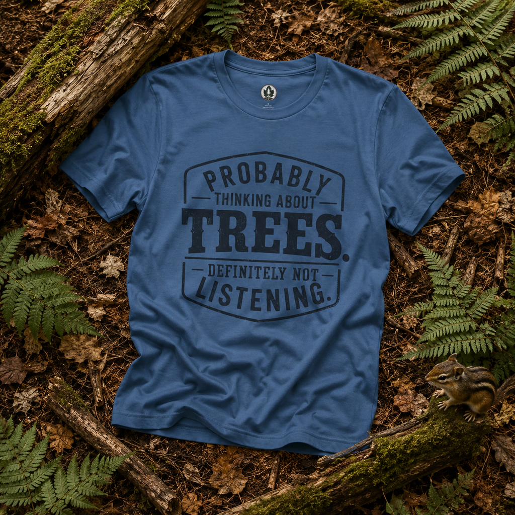 Probably Thinking About Trees, Definitely Not Listening T‑Shirt