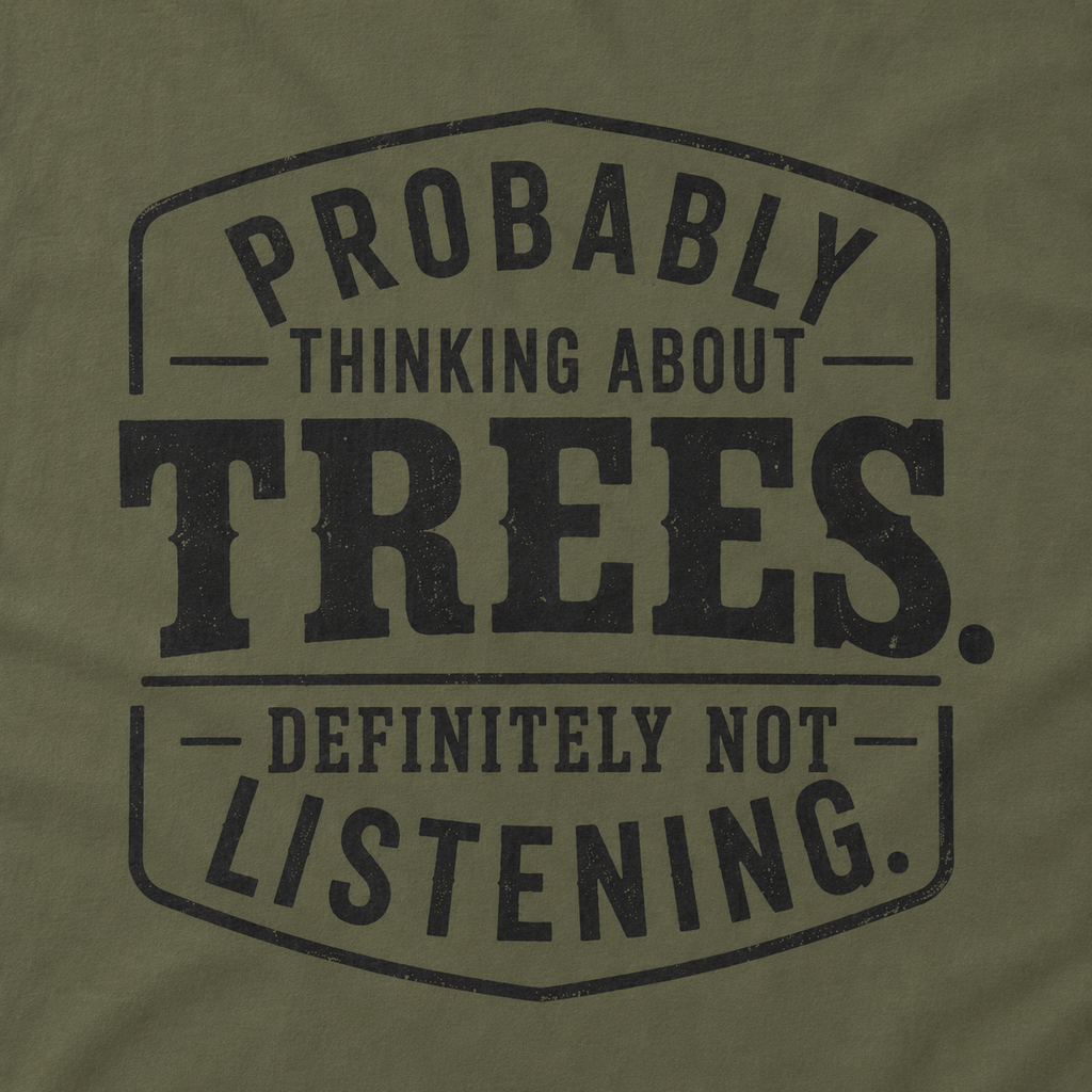 Probably Thinking About Trees, Definitely Not Listening T‑Shirt