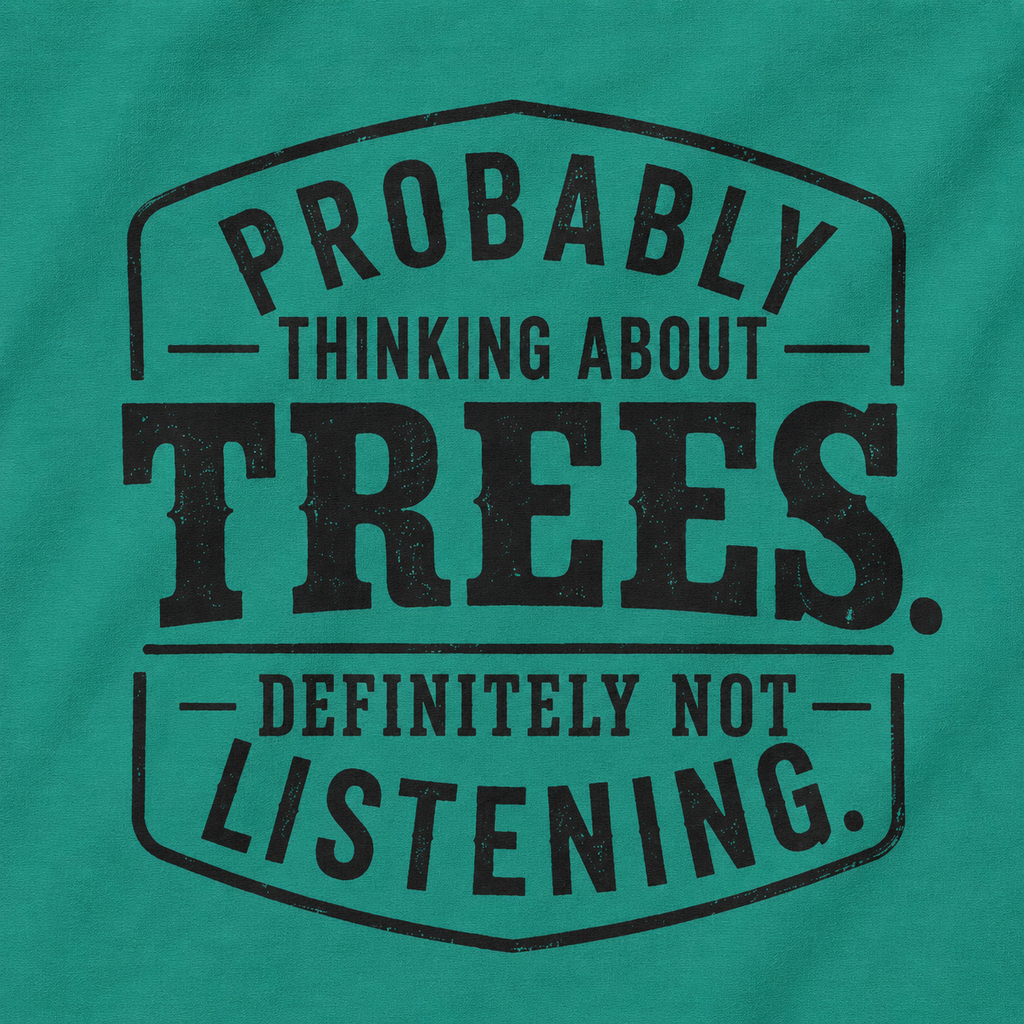 Probably Thinking About Trees, Definitely Not Listening T‑Shirt