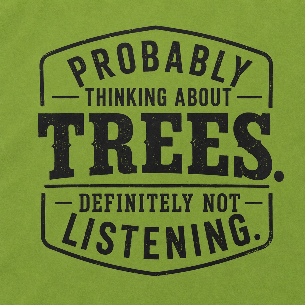 Probably Thinking About Trees, Definitely Not Listening T‑Shirt