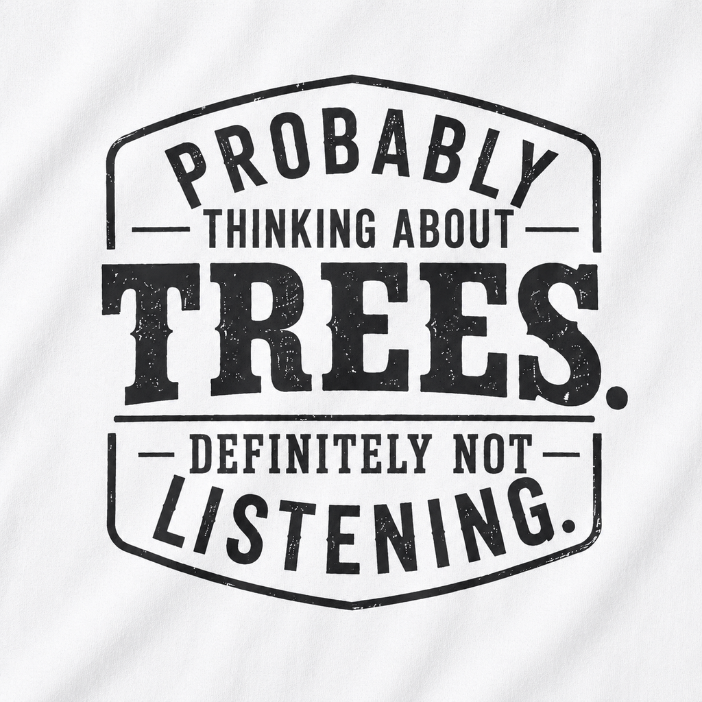 Probably Thinking About Trees, Definitely Not Listening T‑Shirt