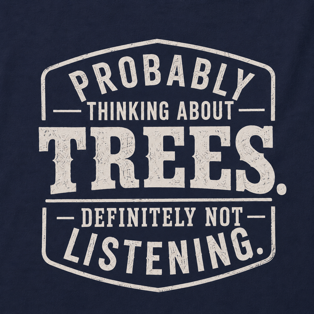 Probably Thinking About Trees, Definitely Not Listening T‑Shirt