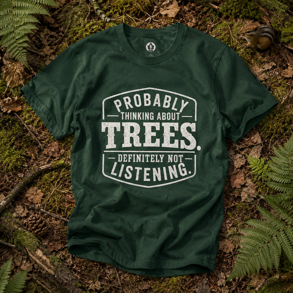 Probably Thinking About Trees, Definitely Not Listening T‑Shirt