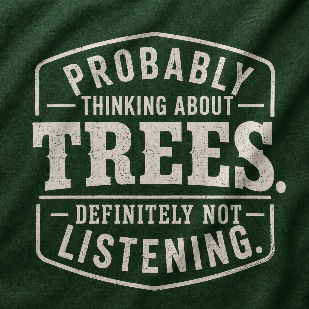 Probably Thinking About Trees, Definitely Not Listening T‑Shirt