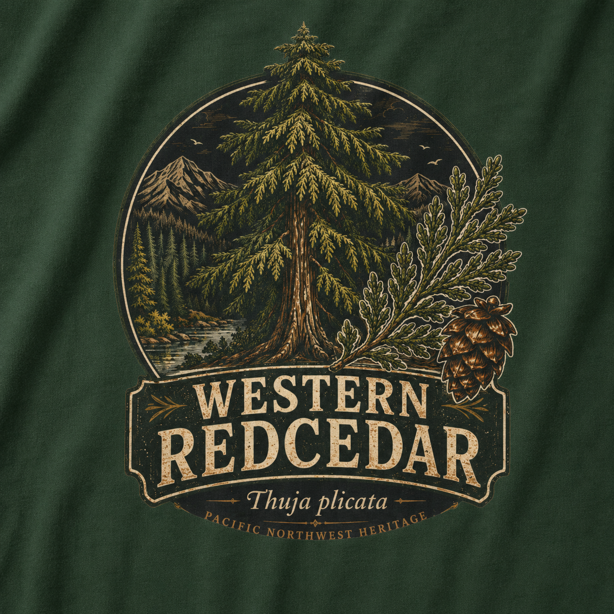 Western Redcedar, Thuja plicata Pacific Northwest Heritage T‑Shirt