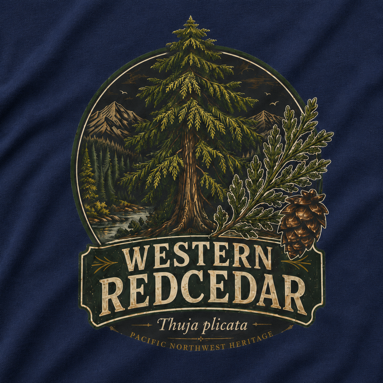 Western Redcedar, Thuja plicata Pacific Northwest Heritage T‑Shirt