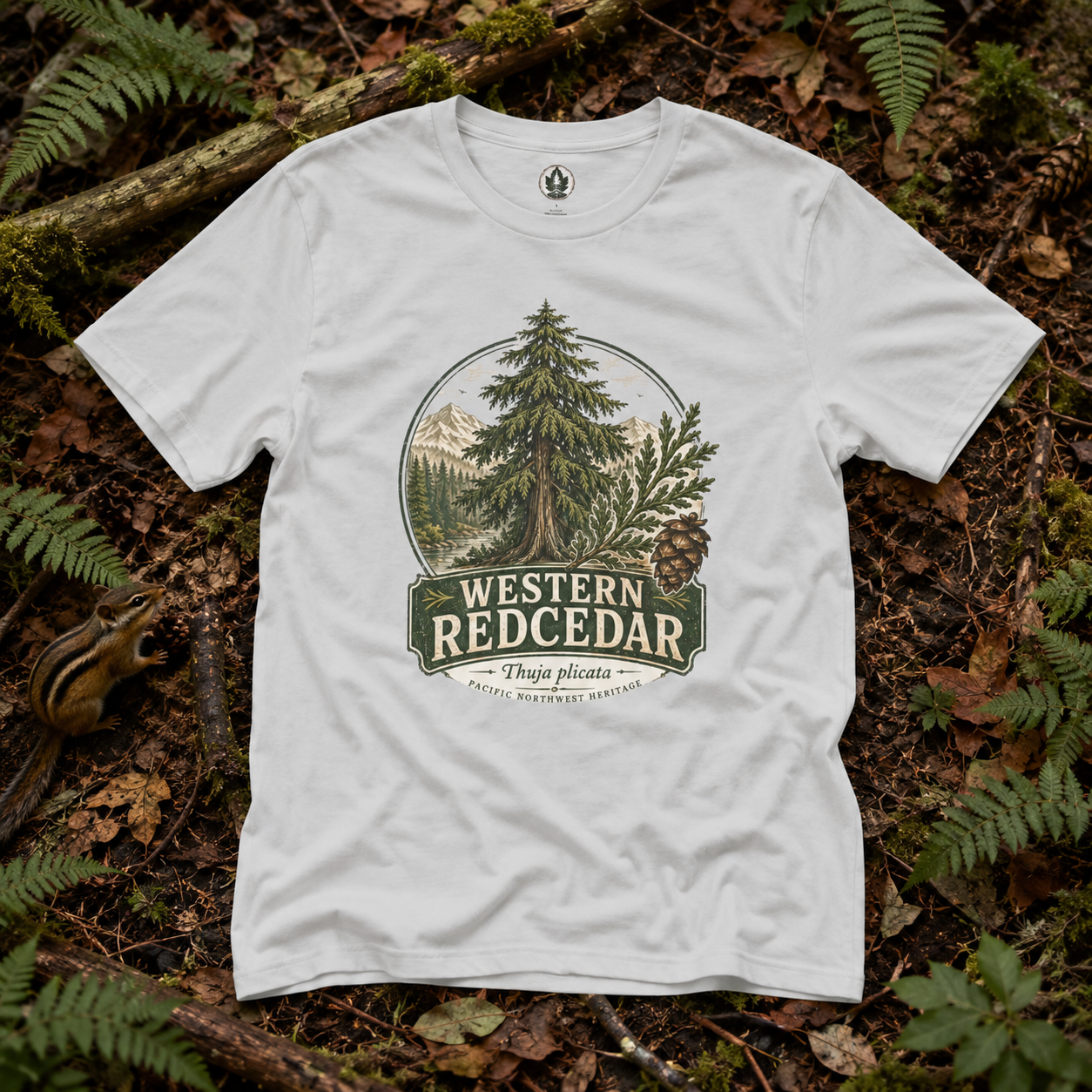 Western Redcedar, Thuja plicata Pacific Northwest Heritage T‑Shirt