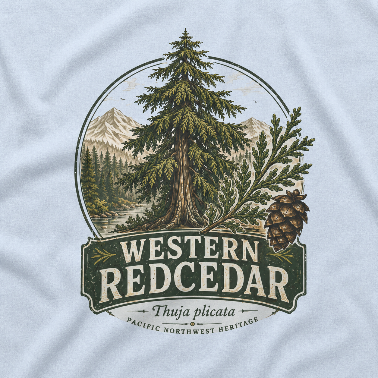 Western Redcedar, Thuja plicata Pacific Northwest Heritage T‑Shirt