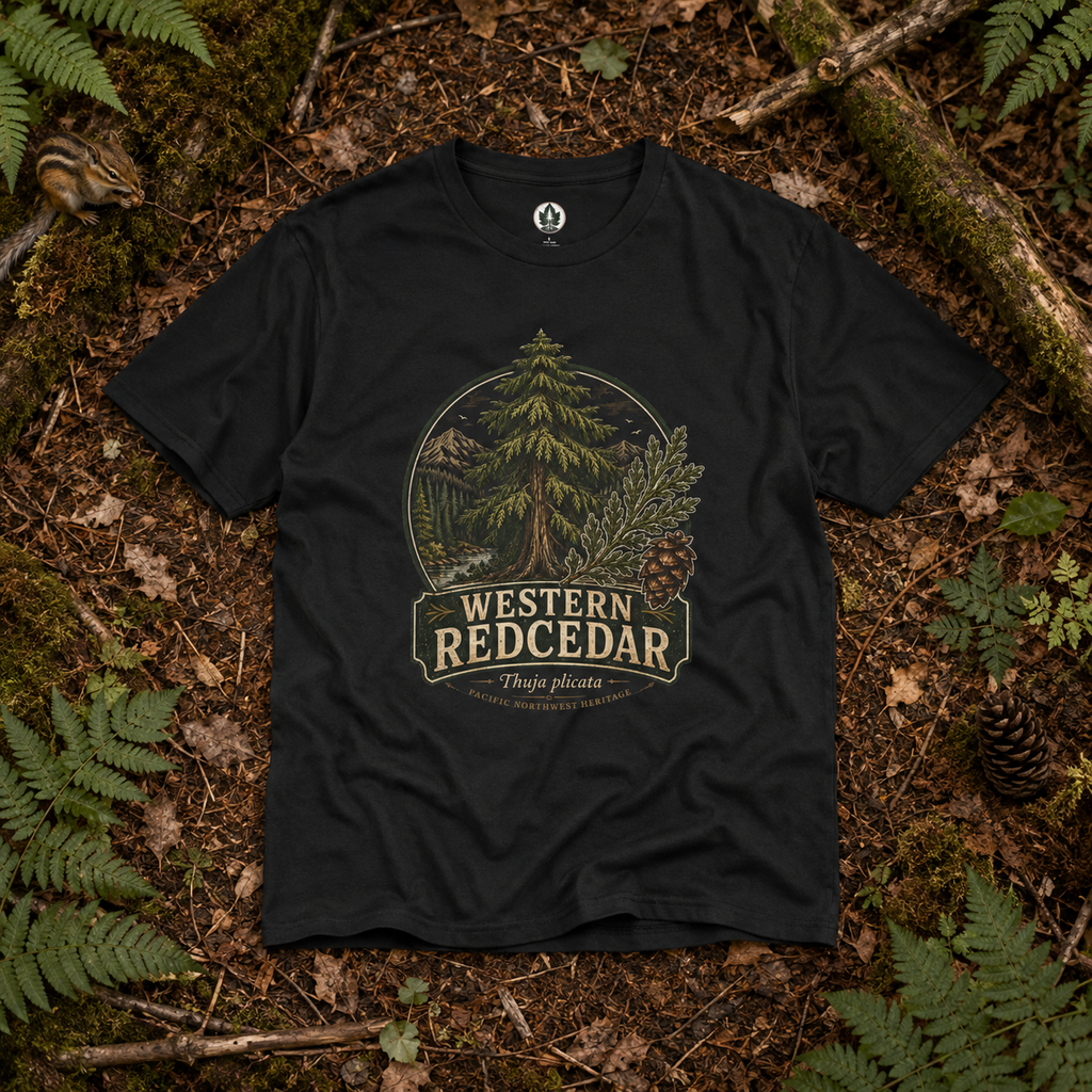 Western Redcedar, Thuja plicata Pacific Northwest Heritage T‑Shirt