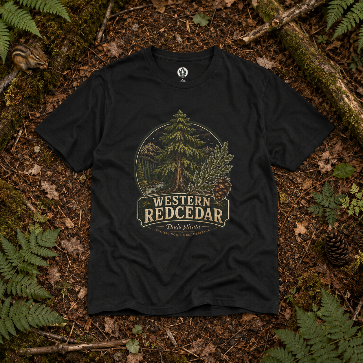 Western Redcedar, Thuja plicata Pacific Northwest Heritage T‑Shirt