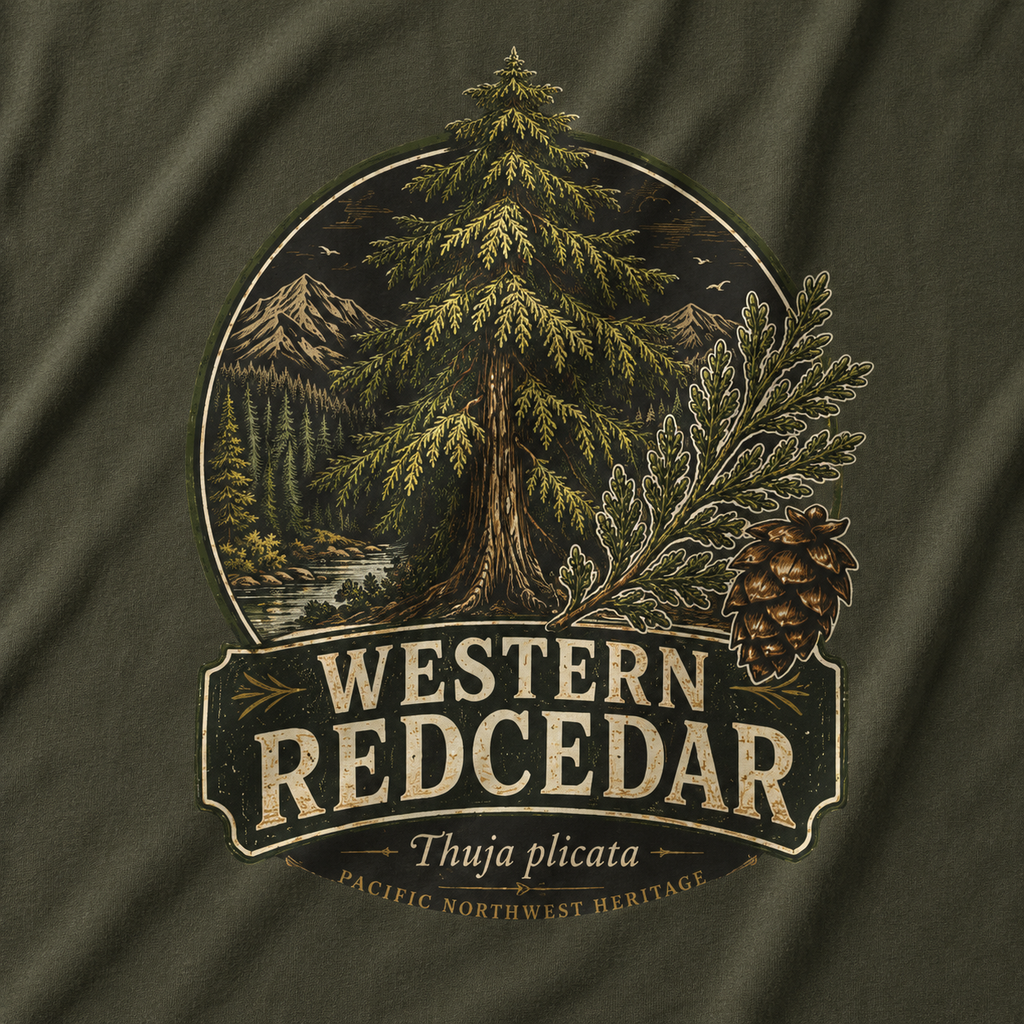Western Redcedar, Thuja plicata Pacific Northwest Heritage T‑Shirt