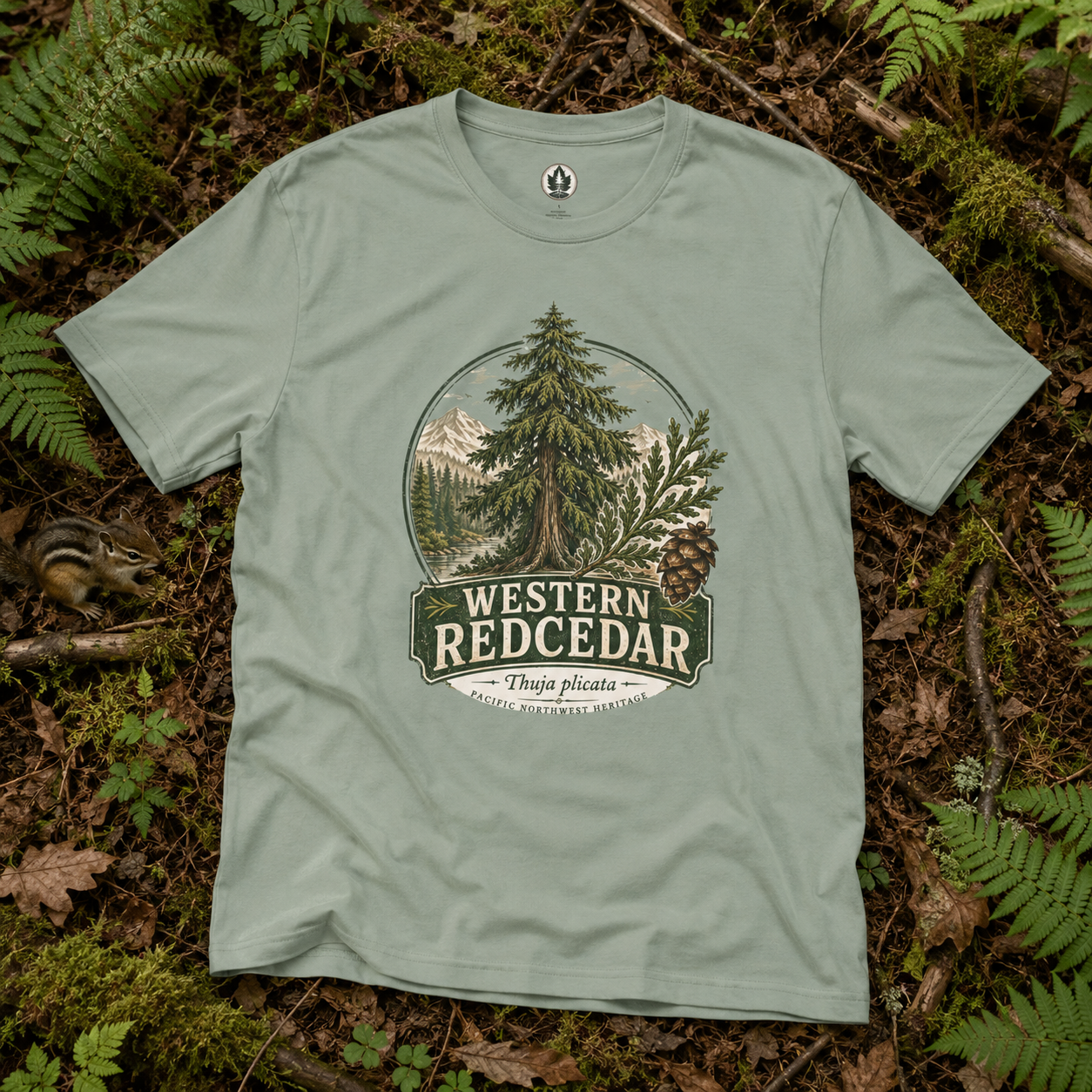 Western Redcedar, Thuja plicata Pacific Northwest Heritage T‑Shirt