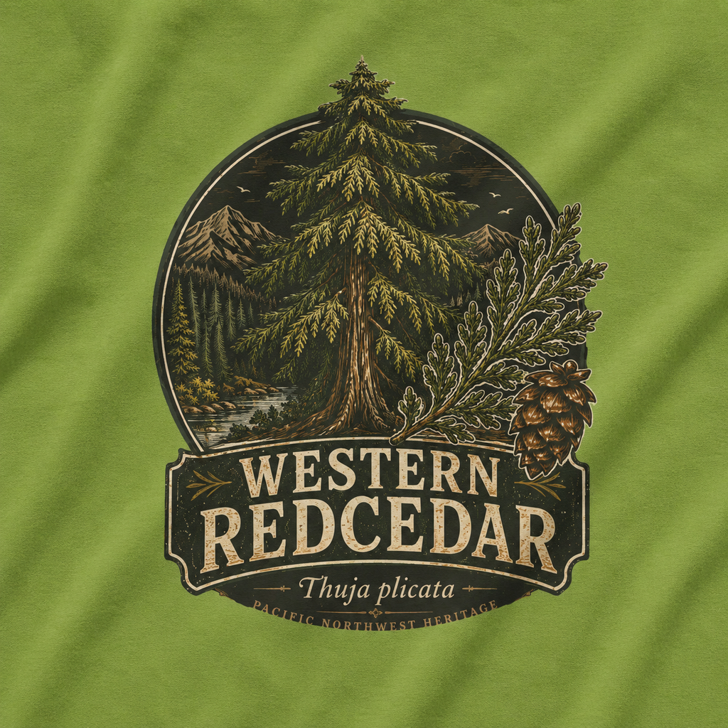 Western Redcedar, Thuja plicata Pacific Northwest Heritage T‑Shirt
