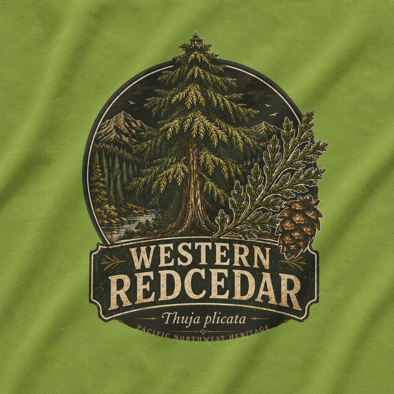 Western Redcedar, Thuja plicata Pacific Northwest Heritage T‑Shirt
