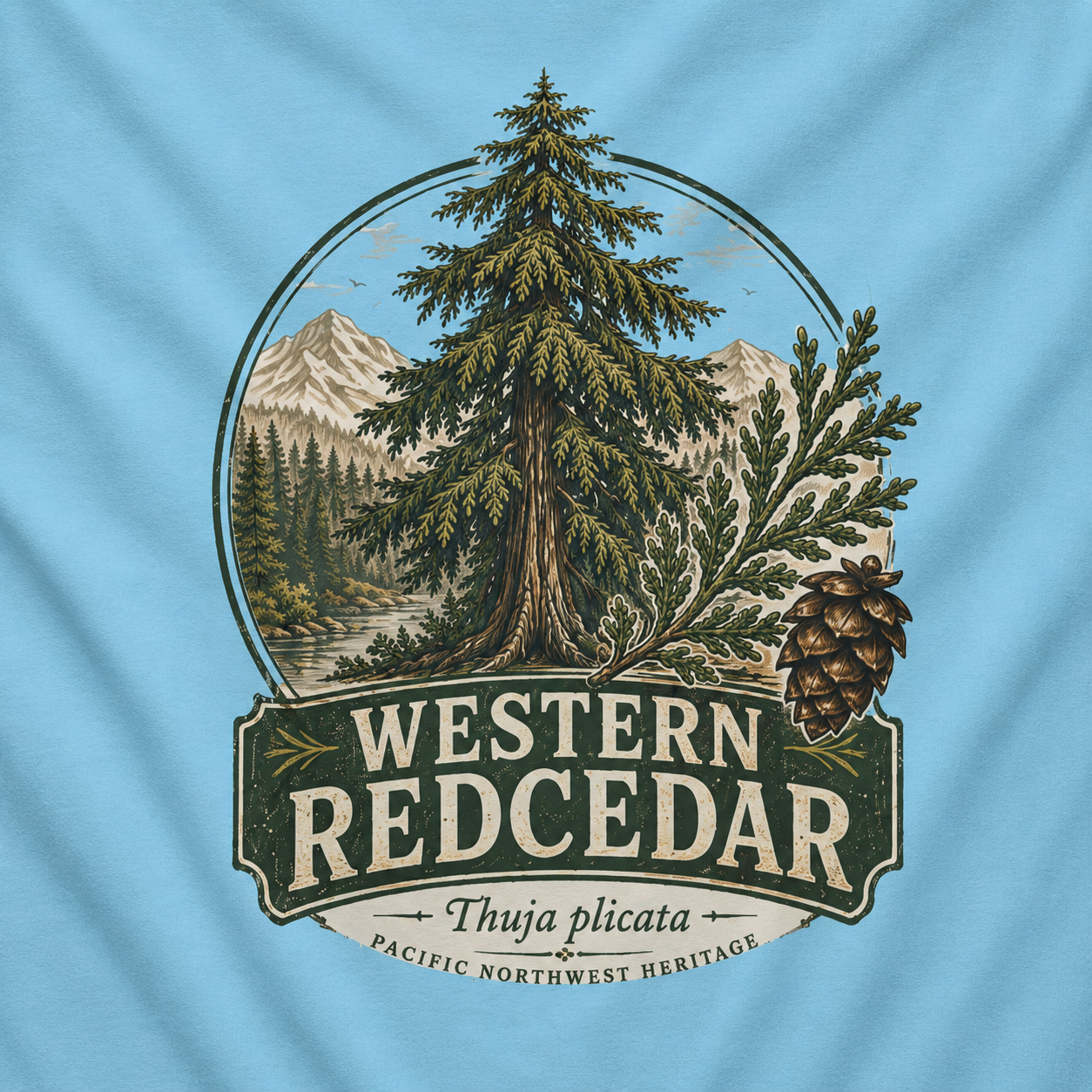 Western Redcedar, Thuja plicata Pacific Northwest Heritage T‑Shirt