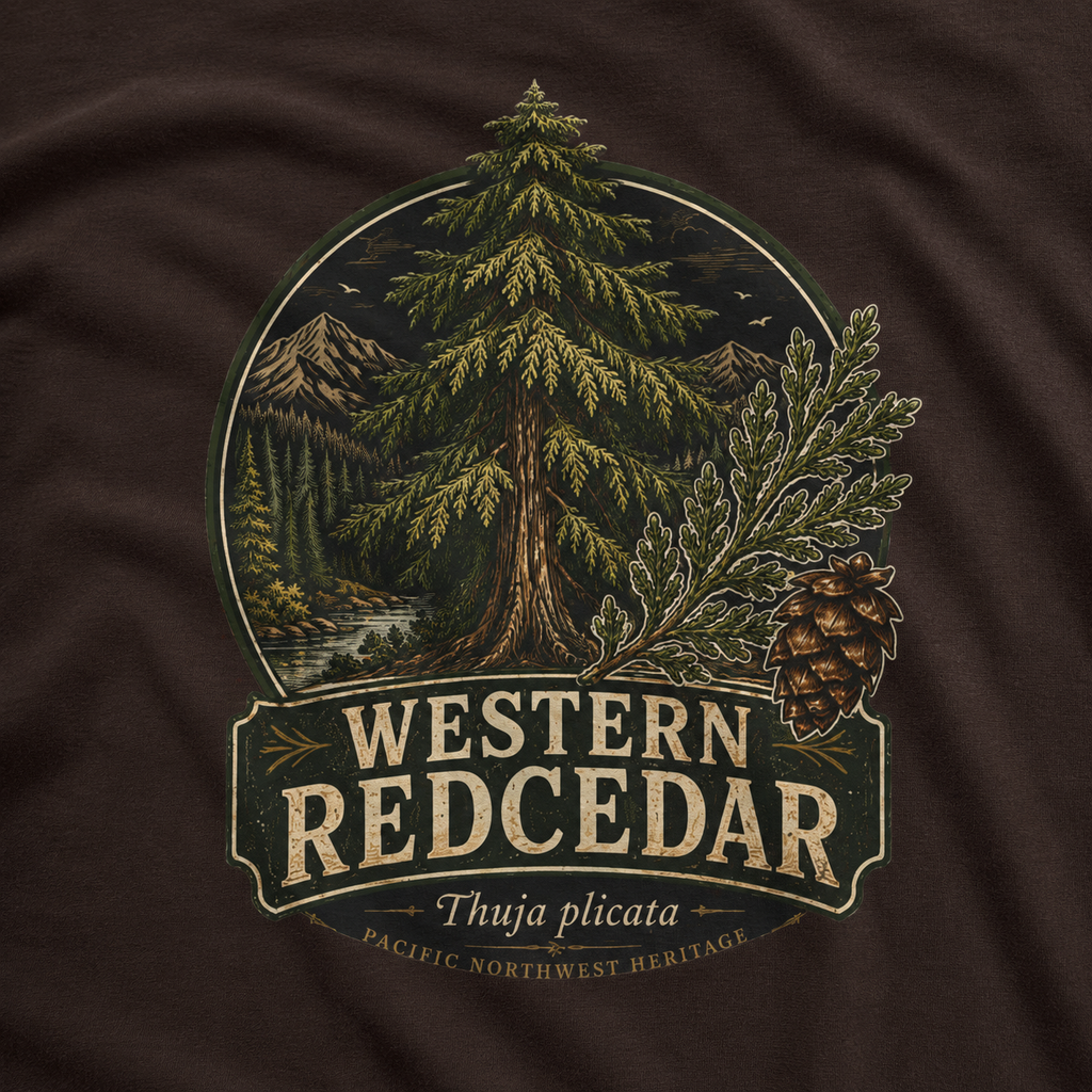 Western Redcedar, Thuja plicata Pacific Northwest Heritage T‑Shirt